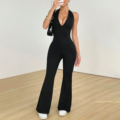 European and American hollow back tight fitting jumpsuit